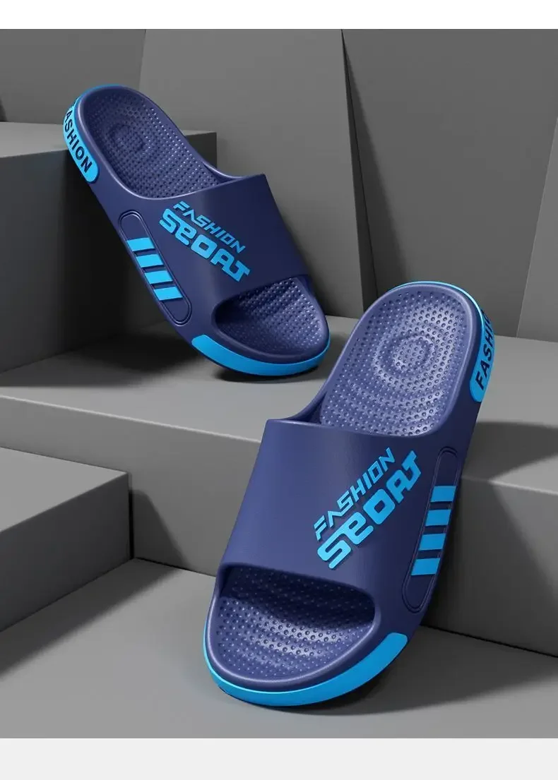 Dicke Sohle Rutschfeste Sport-Slides für Herren Sommer EVA Sandalen Hausschuhe Modische Freizeitpantoffeln für Draußen – Detail 9