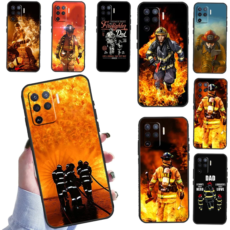 Firefighter Heroes Fireman Phone Case For OPPO A74 A54 A94 A15 A3S A5S A52 A72 A83 A91 A93 A5 A9 A31 A53S 2020 Coque