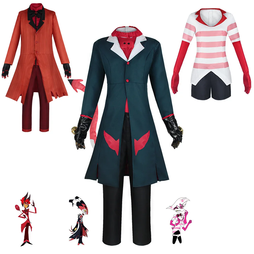 

Hazbin Cosplay Hotel ALASTOR Dust Angel Uniform Cosplay Costume Men Women Halloween Costume Full Set