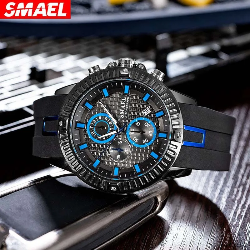 Smael Fashion Personality Men's Sports Watch Luminous Waterproof Trend Multi-Function Quartz Watch Men