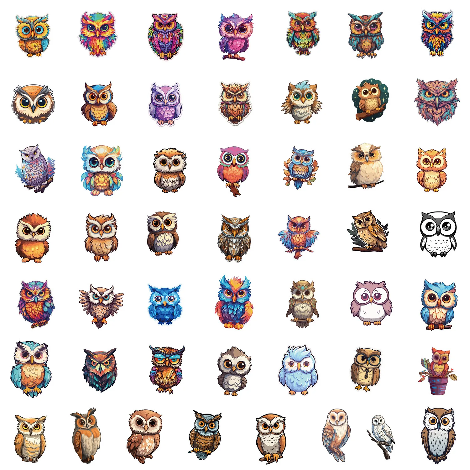 10/50pcs Cute Cartoon Animal Owl Stickers Aesthetic DIY Scrapbooking Bike Phone Laptop Luggage Skateboard Graffiti Decal Sticker