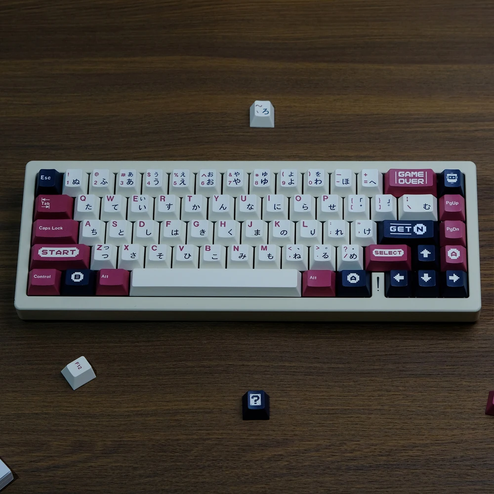 

129 Keys Red and White Machine Keycaps Japanese Cherry Profile PBT Dye Sublimation Mechanical Keyboard Keycap For MX Switch
