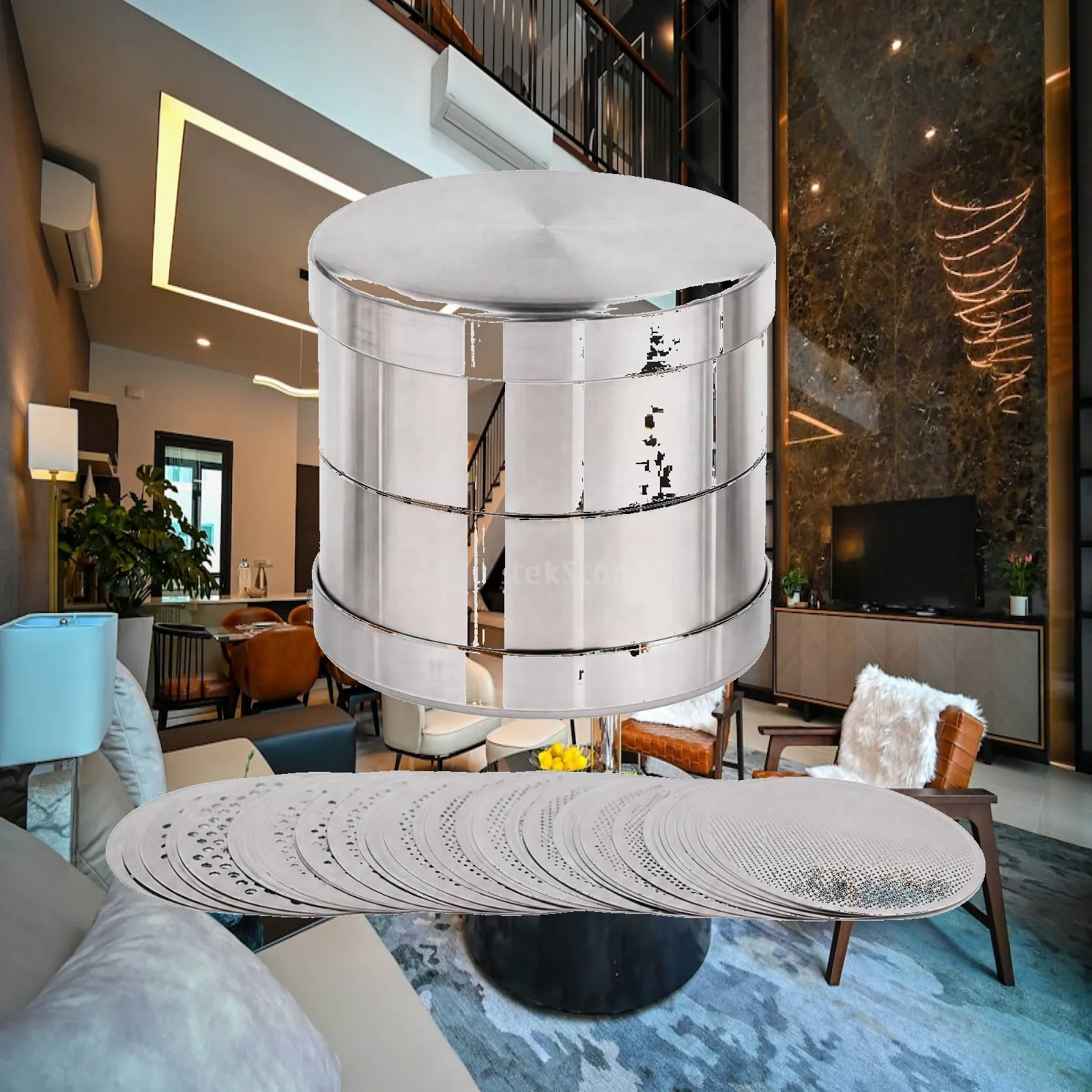 Gemstone Sorting Sieve Screen Stainless Steel Jewelry Sifting Tool with Lid and Base for Small Stone Particle Classification