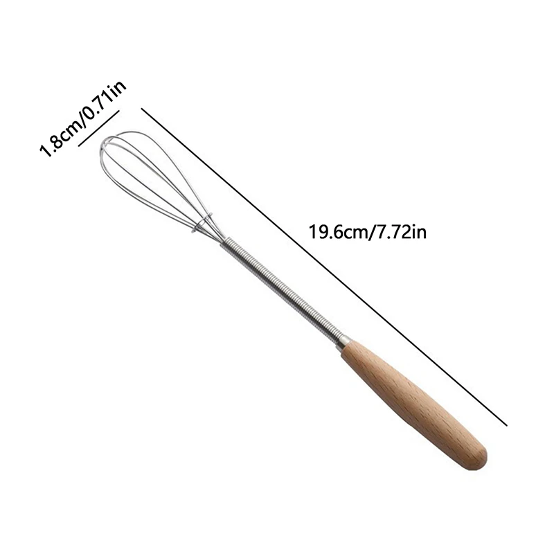 Frusta per uova in acciaio inossidabile Frusta Manico in legno Frullino per le uova a mano da cucina Gadget Utensili da cucina Accessori per la cottura