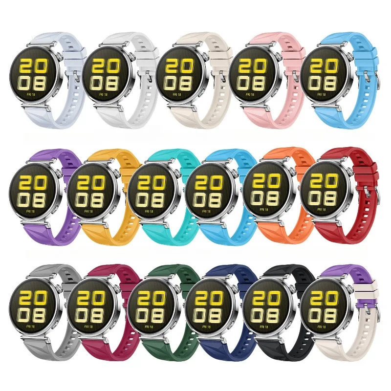 Correa de silicona de 18mm para Huawei Watch GT5, accesorios de hebilla clásica transpirables para exteriores de 41mm para Huawei GT5/GT5 Pro, banda Universal