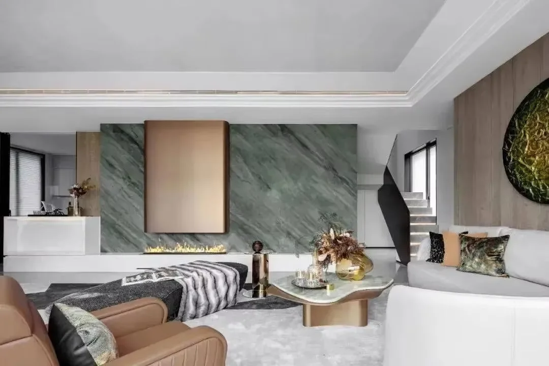 Sanhai المعاصرة موجزة نمط التصميم الداخلي القصر خطة رئيسية منزل كامل داخلي أنيق غرفة المعيشة المنزلي ثلاثية الأبعاد ماكس تقديم