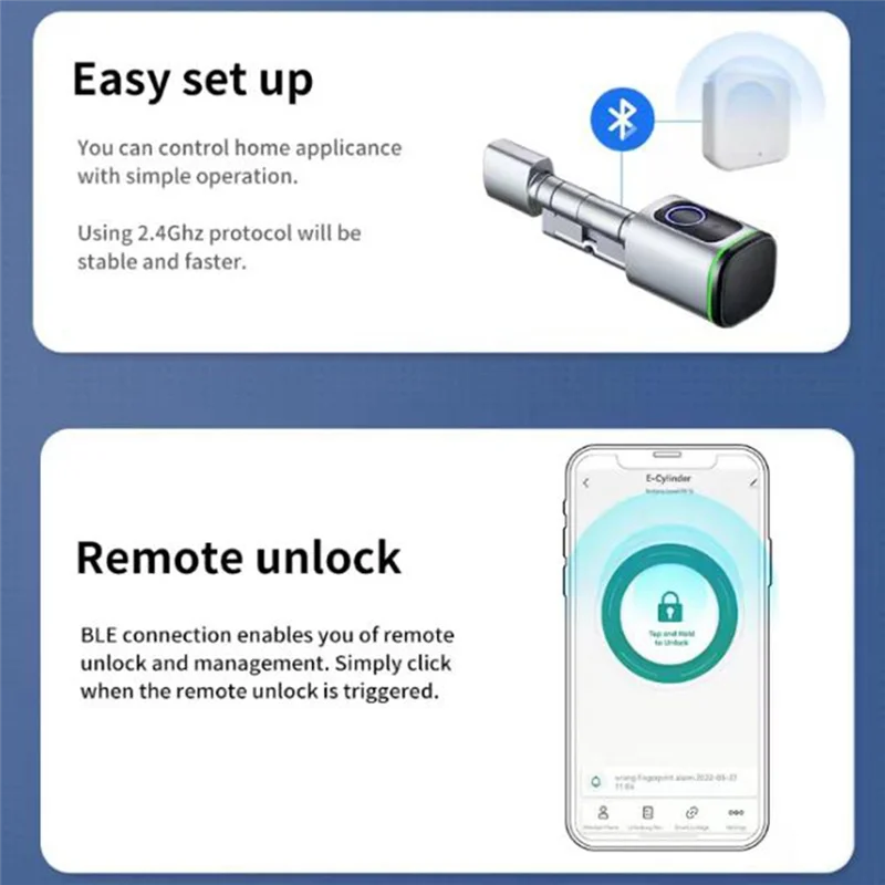 

B03C-Intelligent Lock Cylinder Tong Tong APP Card Anti-Theft Gate Fingerprint Lock Replacement Lock Cylinder