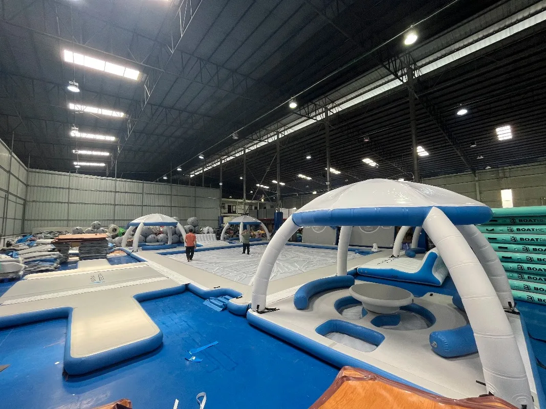 Inflatable Water Park Water Play Equipment Water Platform Lov E Island Pool Slide Floating Dock for Raft Pontoon Boat