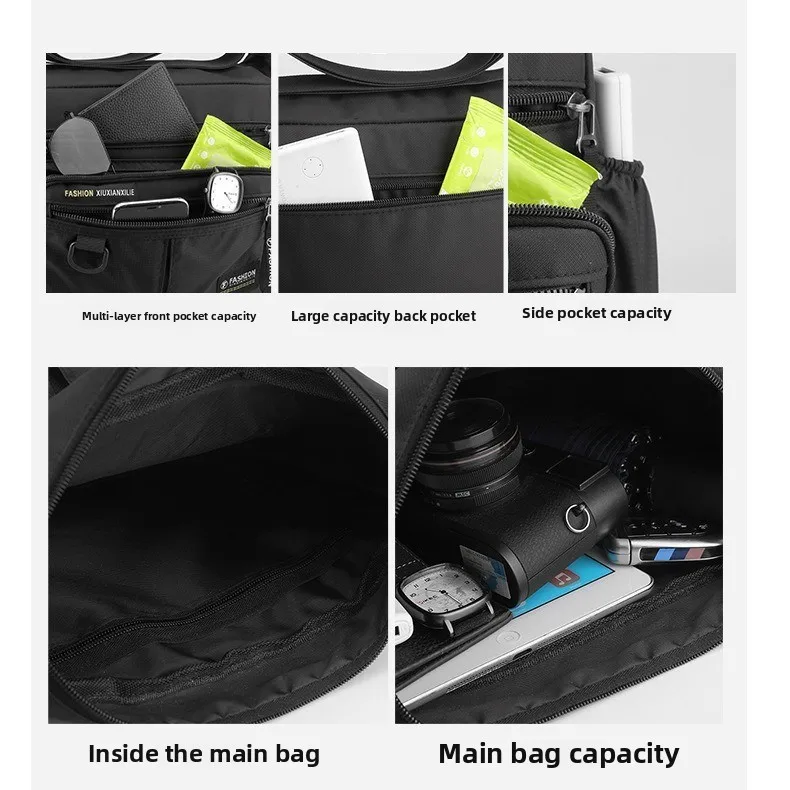 New Men's Single-shoulder Bag, Large-capacity Water-resistant Crossbody Bag, Fashionable and Casual Travel Bag, Loose Change Bag