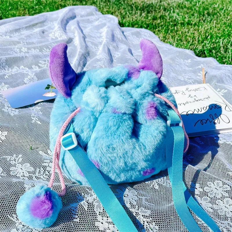 حقيبة ظهر Monsters Inc Monsters University James P. Sullivan من القطيفة للرجال والنساء حقيبة يد كرتونية أنيمي إكسسوارات تنكرية هدية