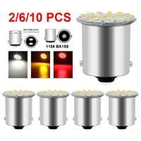 2X 6X 10X 12V LED Bulb 1156 BA15S R5W R10W 1157 BAY15D 3014 22 SMD For Truck Turn Signal Lights Daytime Running Lamp 6000K White