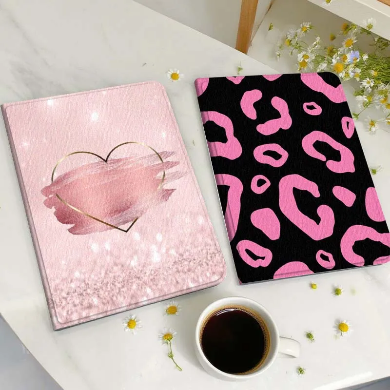 

Pink Heart Glitter Frame Gift Tablet Case For Huawei Honor MatePad MediaPad Air 5 6 7 11 V6 V7 V8 V9 X9 X8 T10 T10s C5e T5