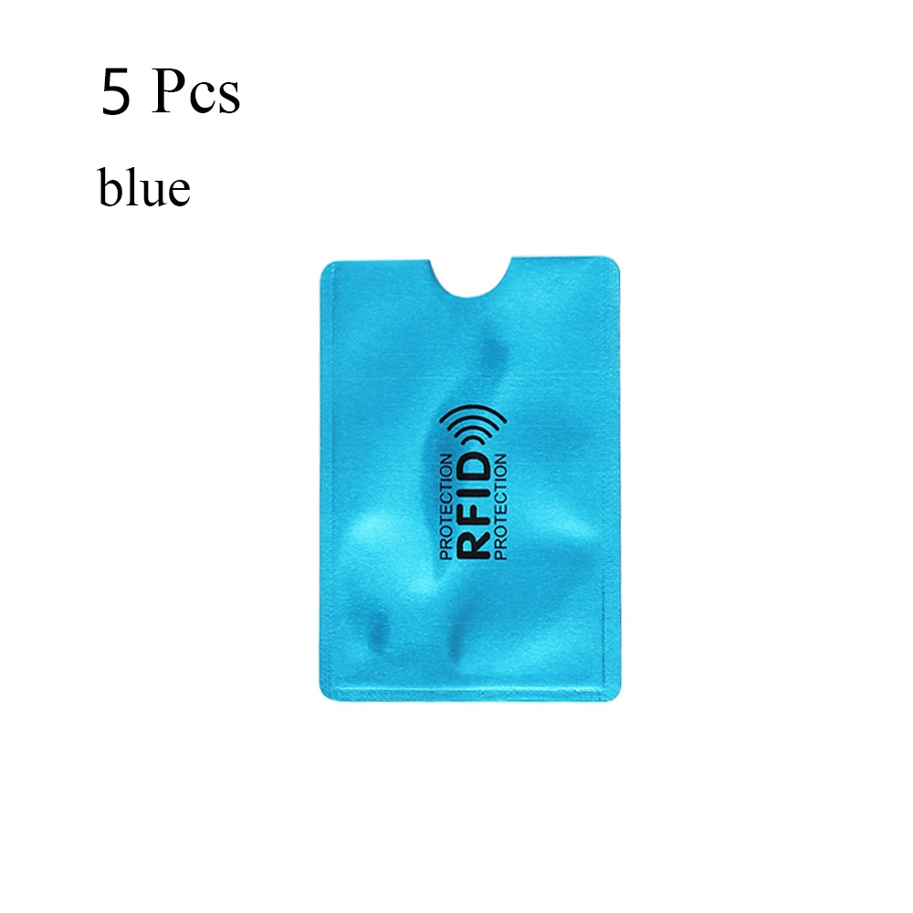 5Pcs Reader Credit Cards Aluminium Anti-theft RFID Blocking Protect Case Cover Sleeve Wallet Card Holder