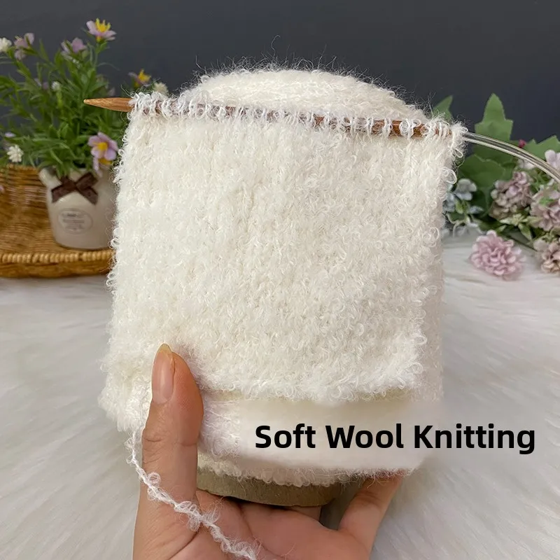 

High Quali Soft Wool Yarn for Hand Knitting Scarf Sweater Coat Needlework Medium Thin White Color Circle Yarn