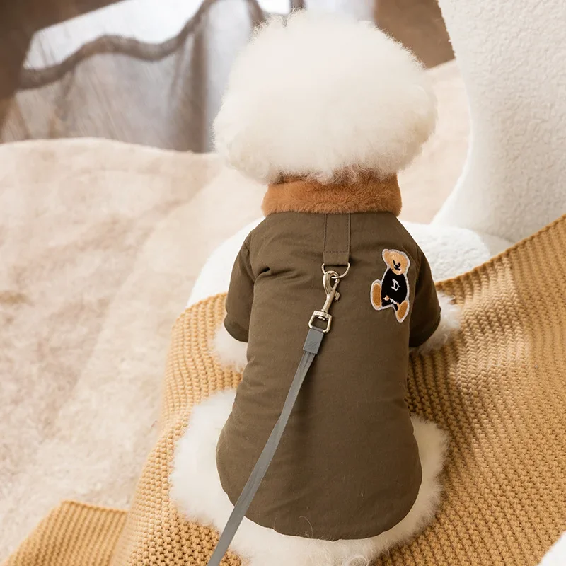 Pet Autumn Winter Coat Dog Lapel Coat Teddy Yorkshire Maltese Dog Little Cat Dog Clothing Cat Puppy Clothes Designer Dog Clothes