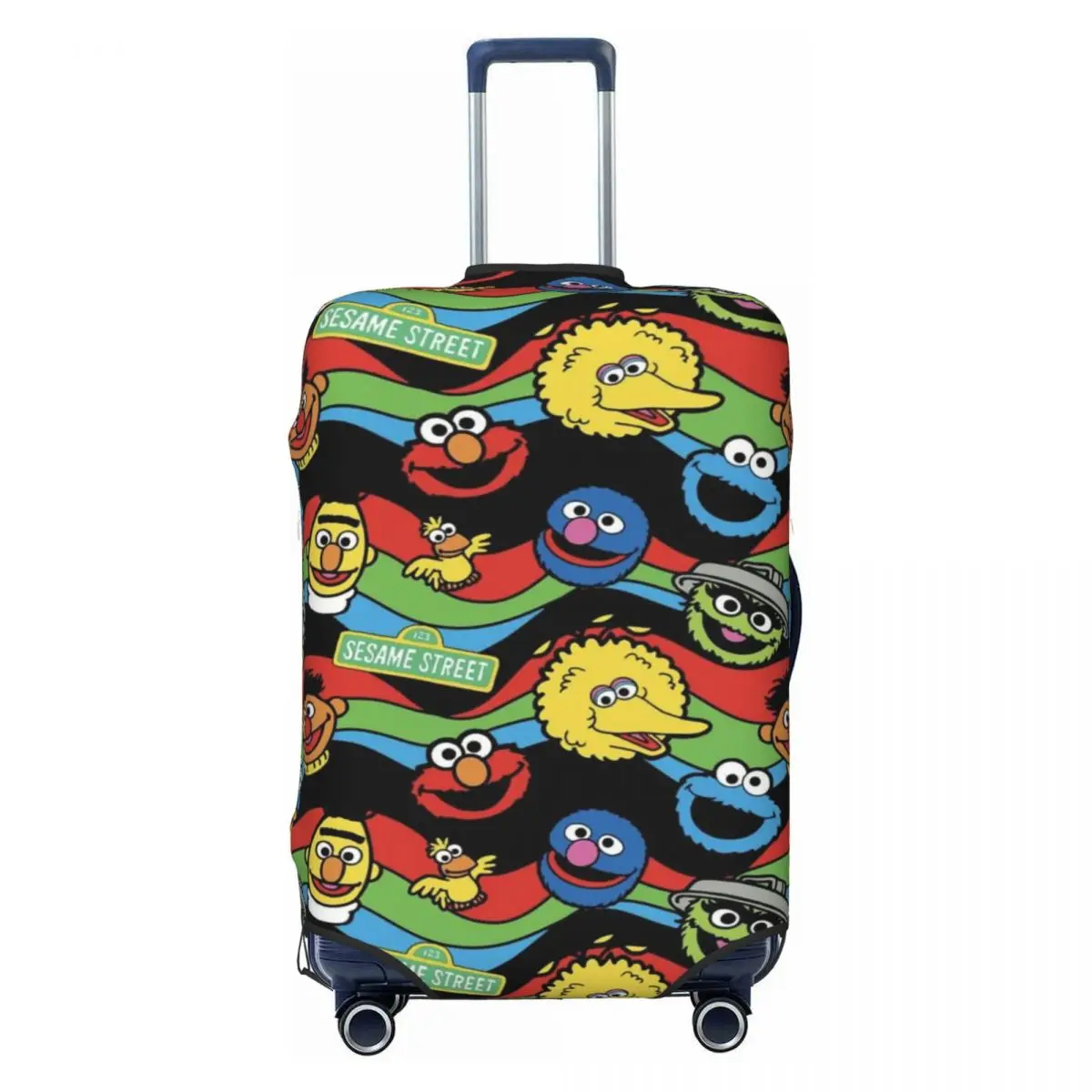 

Custom Cookie Monster Television Programs Luggage Cover Protector Cute Travel Suitcase Covers for 18-32 Inch