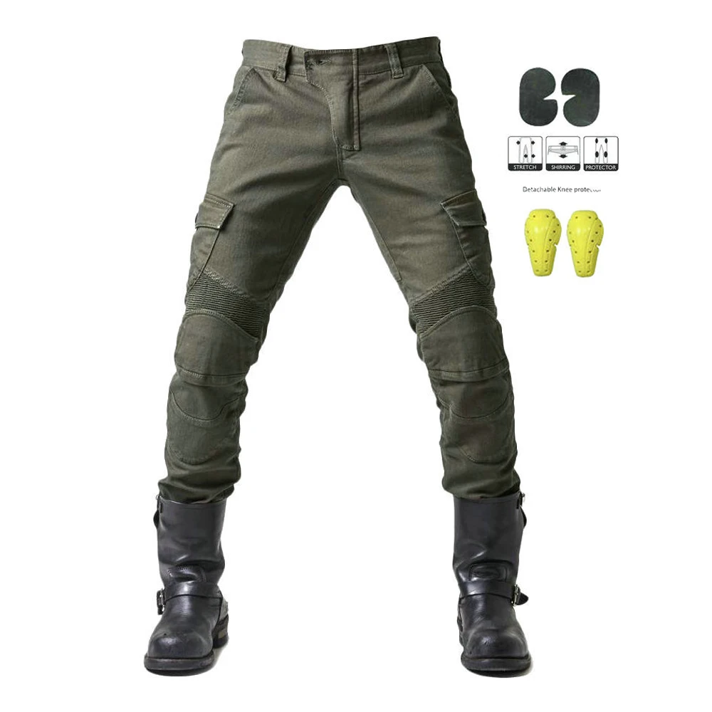 

Motocross Jeans Fall Prevention Riding Men's Jean Wear Resistant Stretchy Pants Motorcycle Equipment With CE Protective Gear