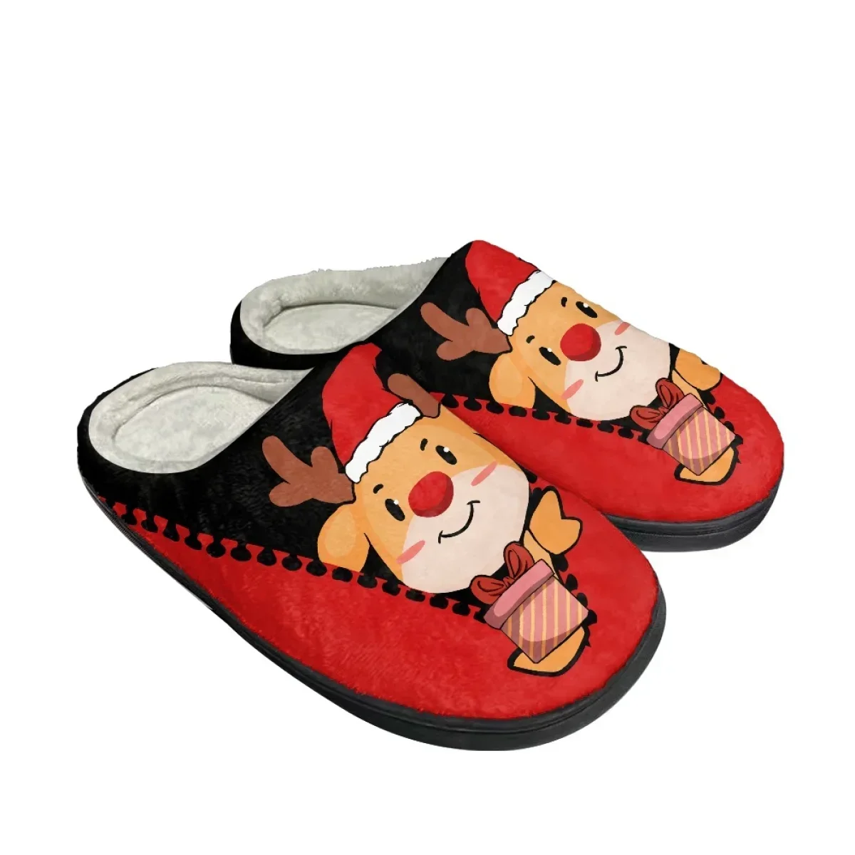 

Christmas Design Women Casual Home Slippers Autumn Winter Warm Cotton Slippers Print On Demand Bedroom Couple Flat Cozy Slippers