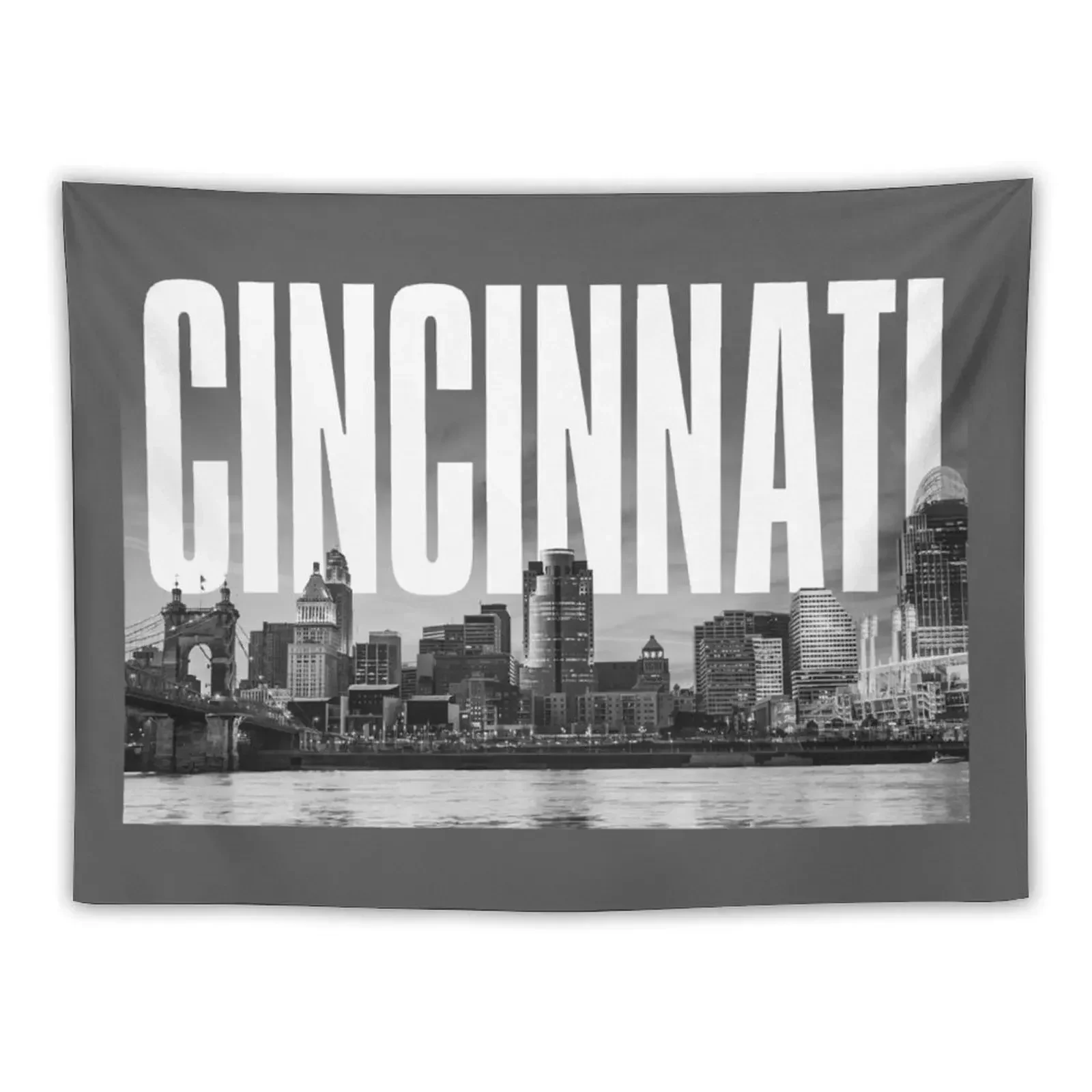 Cincinnati Cityscape Tapestry Aesthetic Room Decoration Decoration Home Wallpaper Tapestry