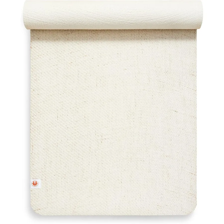 Tappetino yoga premium antiscivolo per uso interno ed esterno. La struttura sostenibile in fibra di iuta e gomma naturale fornisce un grado superiore