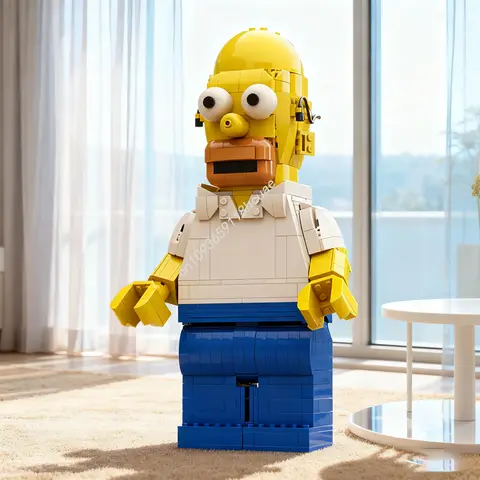 720pcs MOC Upscaled Minifigure Homer Model Building Blocks Toy Construction Assemble Christmas Gift Creative Brick Kids Birthday