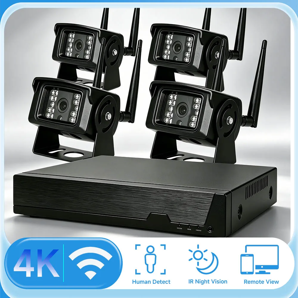 BFMore Surveillance Vedio System 4K 8MP Wireless Security Wifi Камера 4CH Wifi Kit 5MP Two Way Audio IR 940nm Night Vision