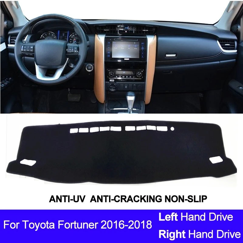 Car Dashboard Cover Dash Mat For Toyota Fortuner 2018 2017 2016 Dashmat Pad Carpet Dash Board Cover Sun Shade Auto Car Styling