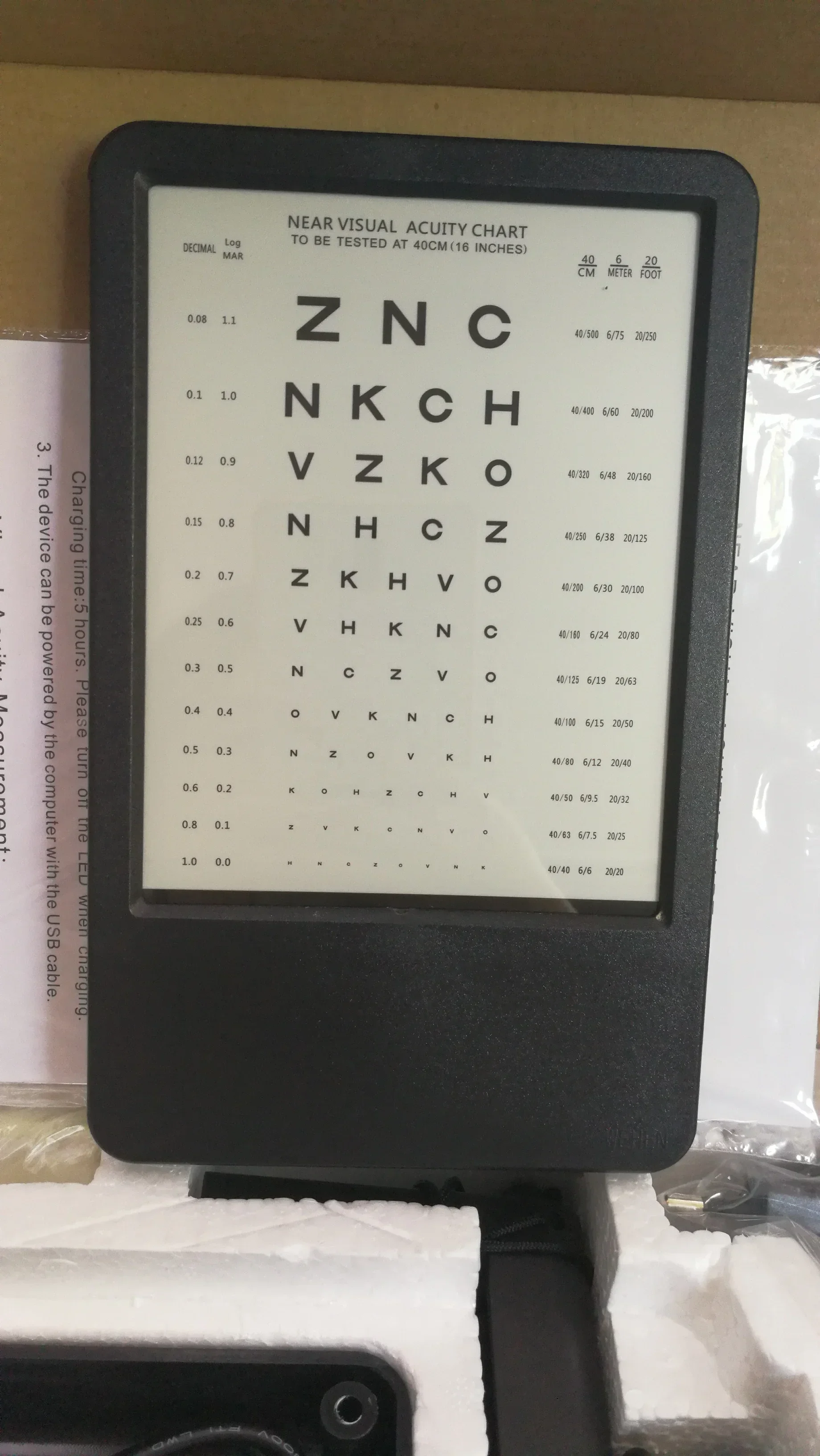 Gráfico de visión de rejilla Amsler con retroiluminación LED oftálmica óptica
