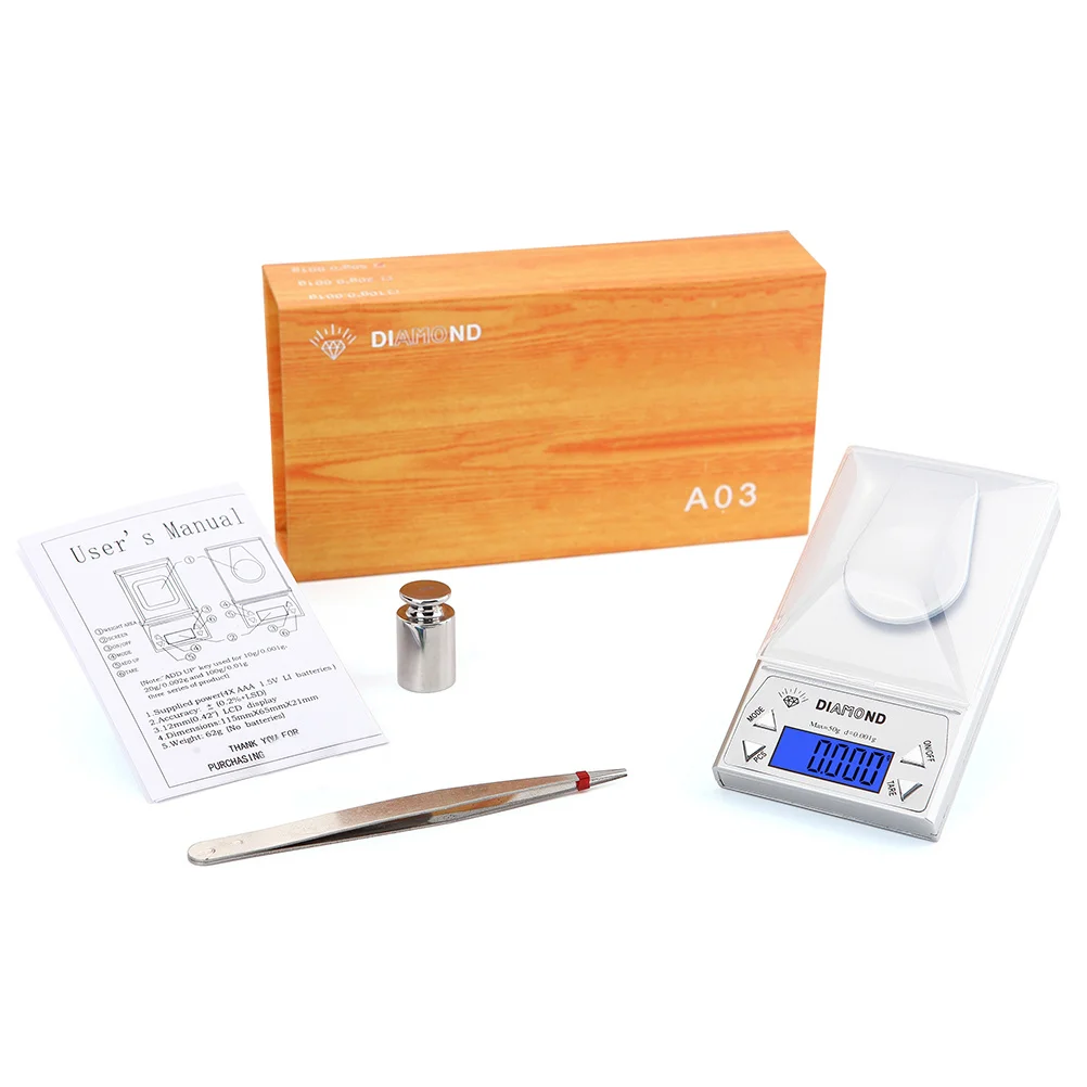 

Mini Electronic Jewelry Scale 10G 0.001g Precision Digital Jewelry Scale Pocket Balance for Coins Reloading Medication Weighing