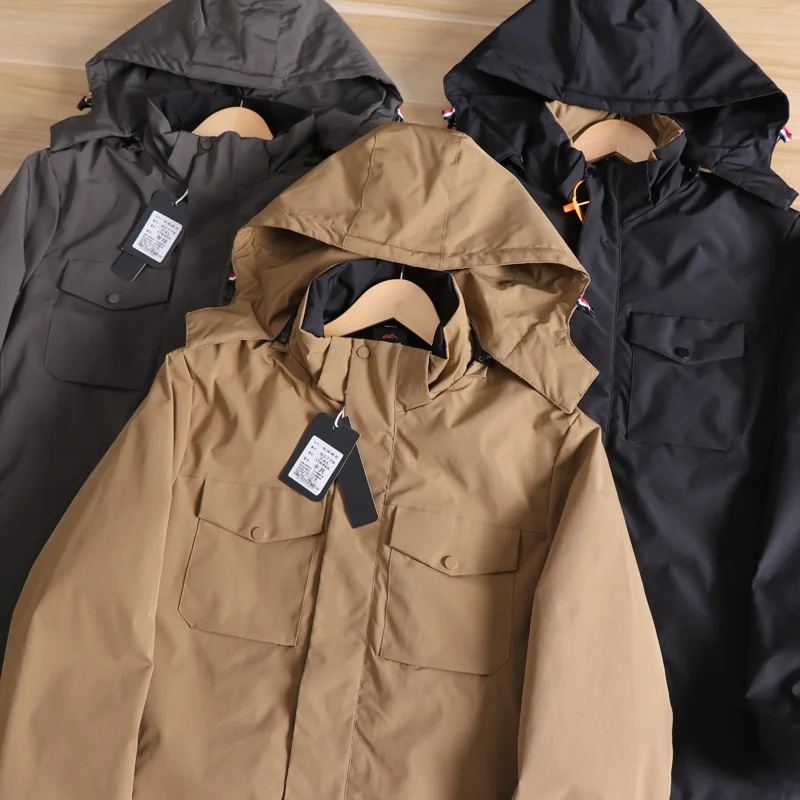 الفاخرة الصيد القطن Jaet الرجال في الهواء الطلق الدافئة عادية منتصف طول ملابس العمل معطف مقنع Faion الحضرية Sle الوقوف صالح