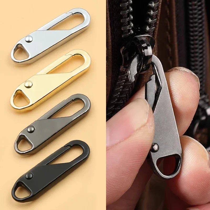 5/10 Pieces Zipper Pull Replacement Zipper Repair Kit Zipper Slider Pull Tab Universal Zipper Fixer Metal Zipper Head