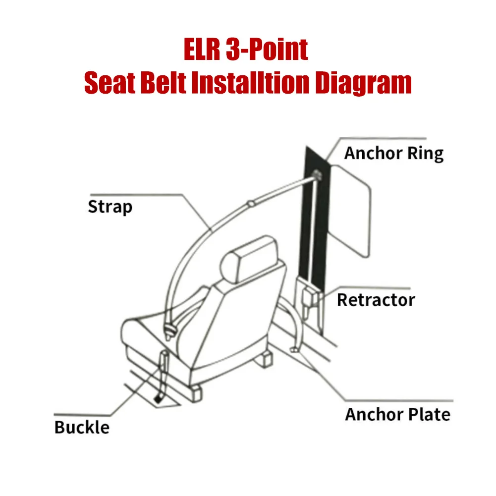 Universal Car Seat Belt Strengthen Seat Belt 3 Point Seat Belt Safety Belts Straps Standard Certified 3C for Passenger Cars