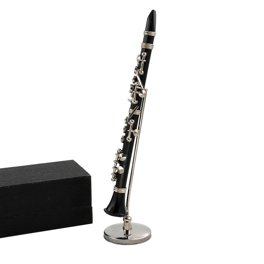 1Pcs Miniature Alloy Clarinet Model with Support for 1/12 Dollhouse ob11 1/6 Action figure Accessories Doll House bjd Decoration