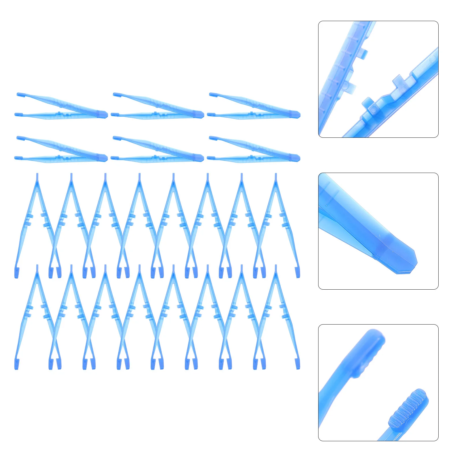 100 Pcs Fuse Crafts Tweezers Small Beads Accessories Hands Holding Mediacl Blue