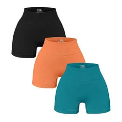 Pantalones cortos deportivos con rosca para mujer, mallas deportivas de cintura alta para Yoga y Fitness