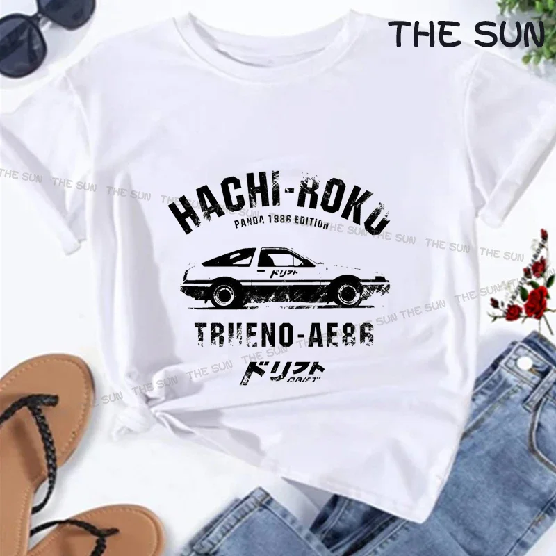 

Cottton Trueno AE86 Printing Shirt Harajuku Casual T-Shirt Street Fashion Short Sleeve Clothing Streetwear Men's Hip Hop