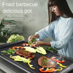 Large electric barbecue grill Barbecue household smokeless electric grill pan non-stick  pan grilled fish electric grill