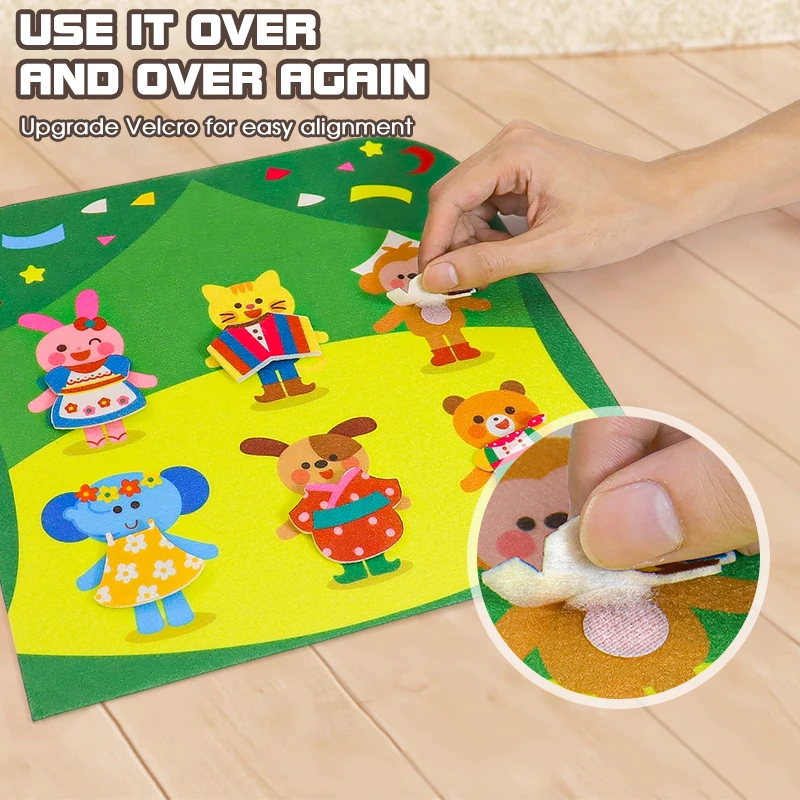Kinder vroeg onderwijs wasbaar klittenbanddoekboek waterdicht cognitief spelbord 0-3 jaar oud verlichtingstrainingsspeelgoed