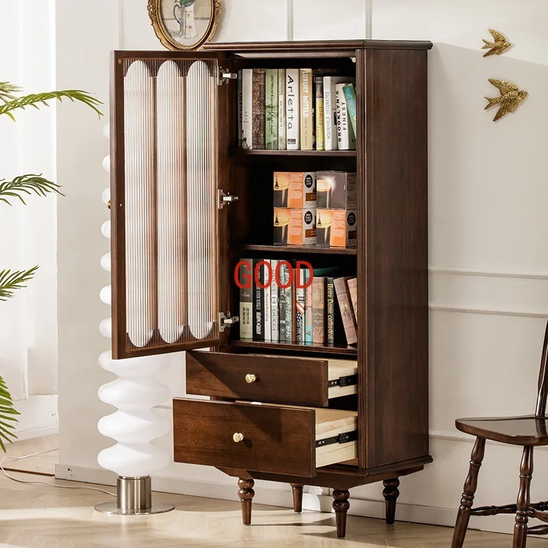 Armário de madeira maciça para casa, Glass Curio, sala