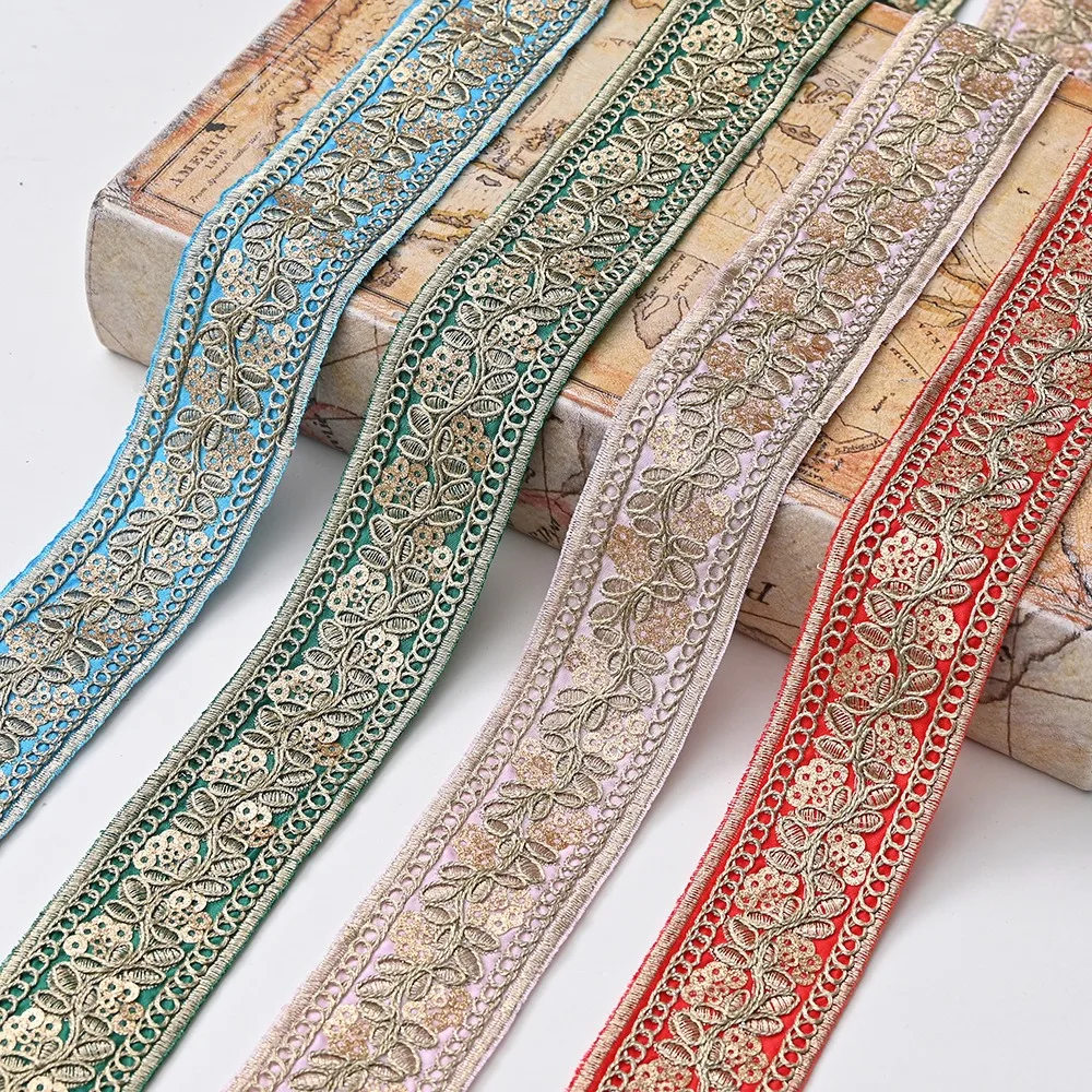 Lace Trim DIY Garment Accessories, Embroidery Fabric Ribbon, 1 Yard