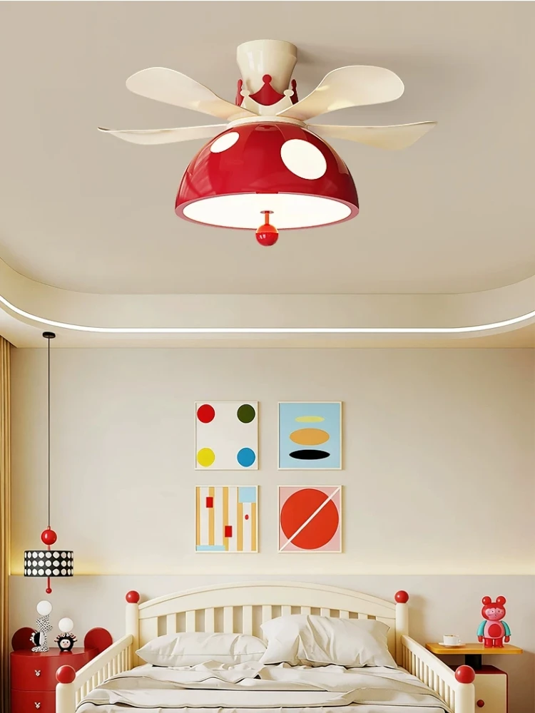 LED Ceiling Fan Light for Children's Room Ceiling Lamp Girls Boys Cartoon Princess Bedroom Nordic home Kids lighting