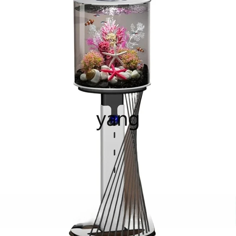 LTT cylindrical fish tank vertical living room floor gold fish tank filter oxygen generator aquarium