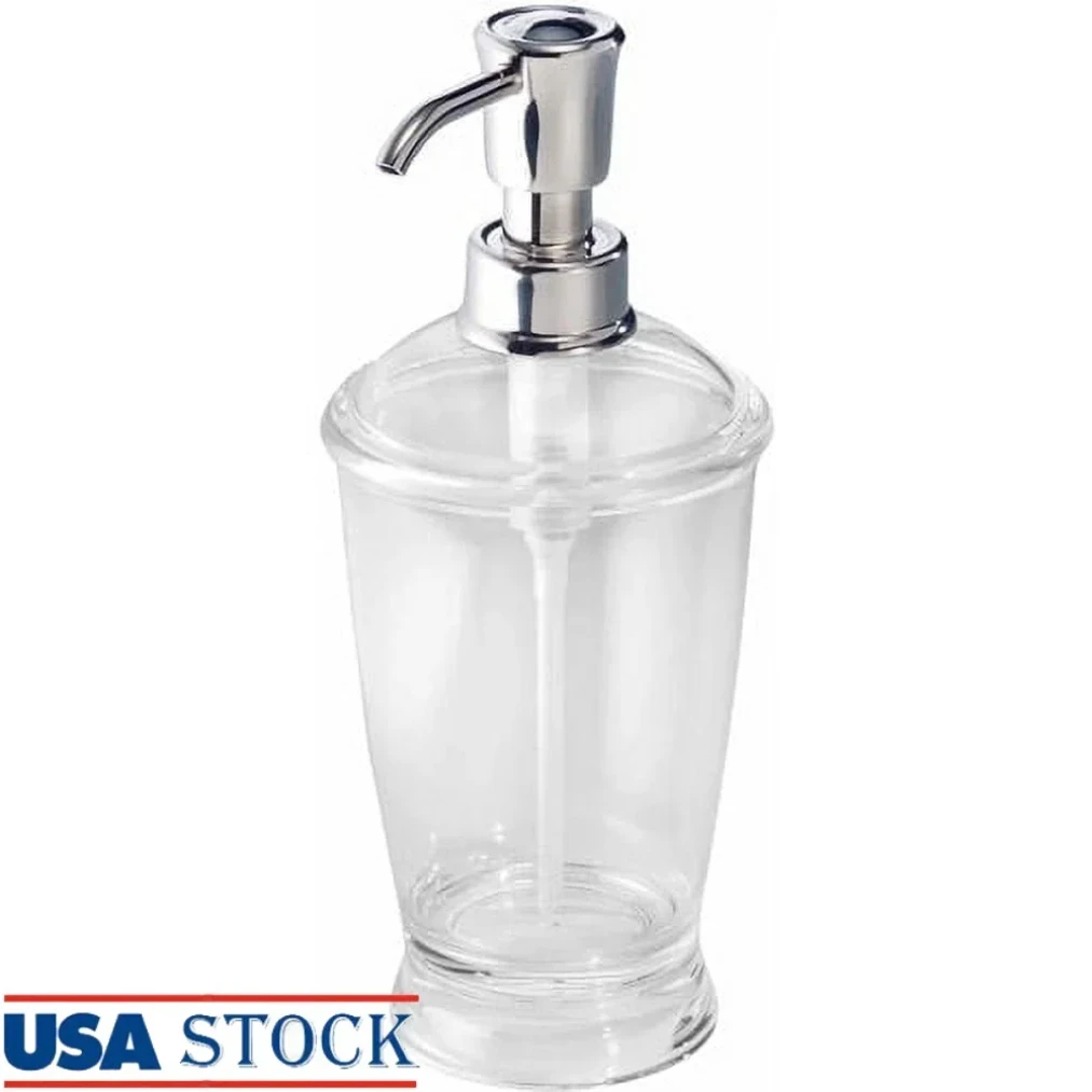 

Clear Plastic Soap Dispenser Pump Refillable Rustproof Kitchen Bathroom Stylish Easy Fill Durable Cleaning Solution