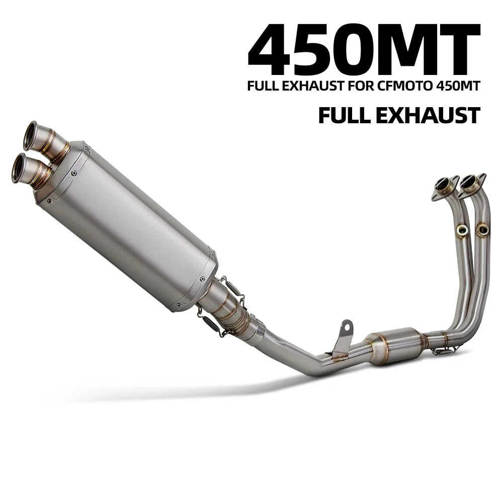 Moto Sistema Completo di Scarico Per CFMOTO 450MT ADV 450 MT Adventure Tubo di Collegamento Anteriore S9 Doppia Uscita Silenziatore con DB Killer