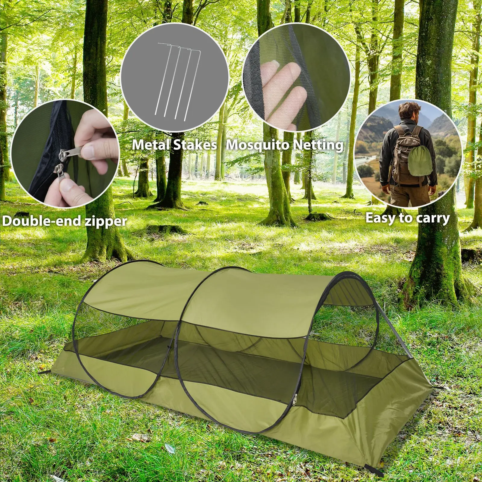 Foldable and Non Installation Mosquito Net Tent for Outdoor Portable Use
