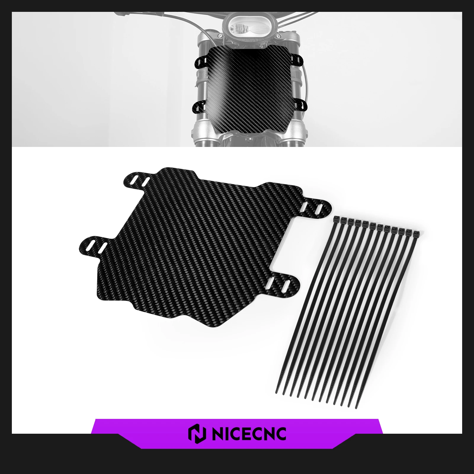 

NIECCNC For Surron Light Bee X Front Number Plate Board Carbon Fiber For Sur-Ron Light Bee S Segway X160 X260 Electric Dirt Bike