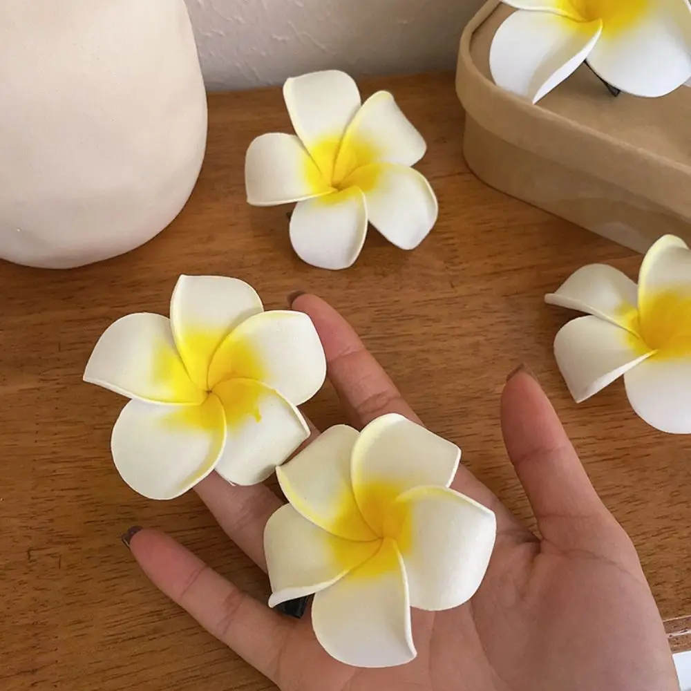 Pinza de pelo de flor de simulación de estilo coreano, tocado de vacaciones en la playa, pasadores de pico de pato, estilo bohemio