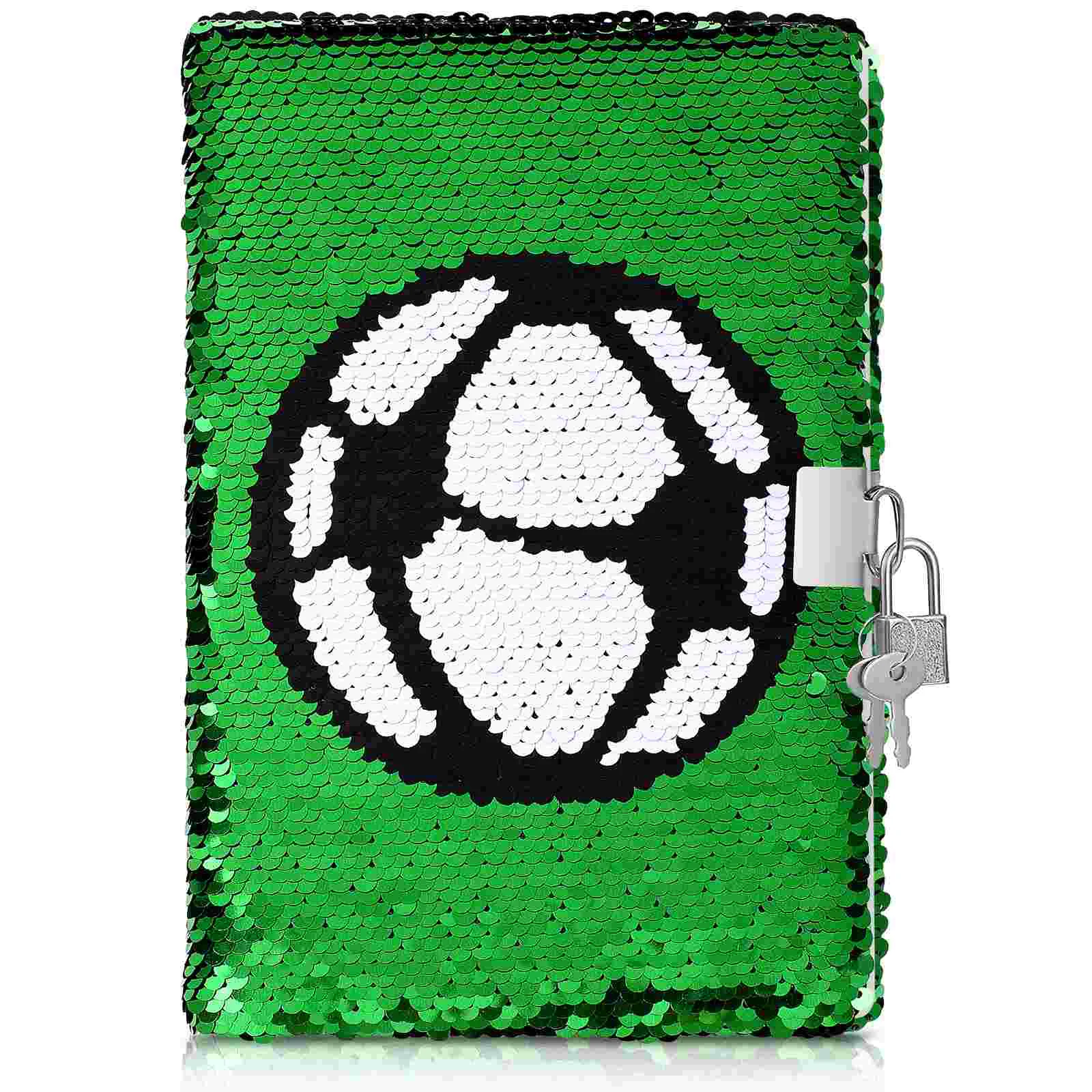 Journals with Locks Notepad Sequin Notebooks Football Travel Reversible for Girls Pencil Case