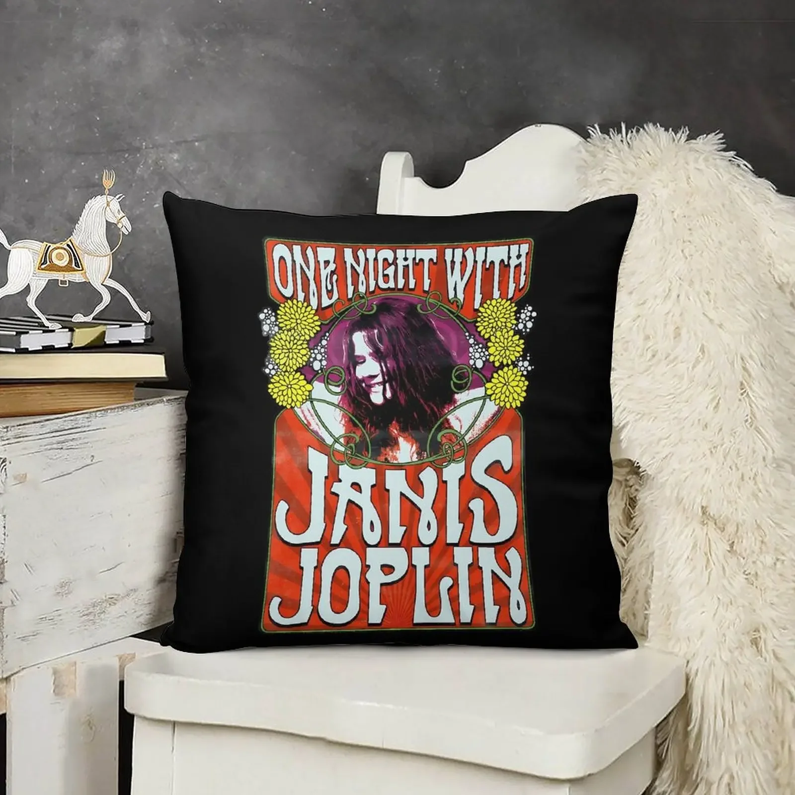 Janis Joplin-Janis Joplin Throw Pillow ornamental pillows Pillow Covers Decorative pillow