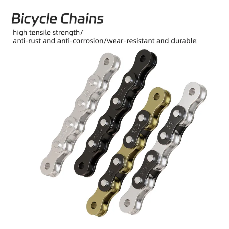 JAPAN IZUMI  Fixed Gear IZUMI JET BLACK Bicycle Chain Track Single Speed Chain 100L /2*1/8*100L 410 Series Fix Gear Chain